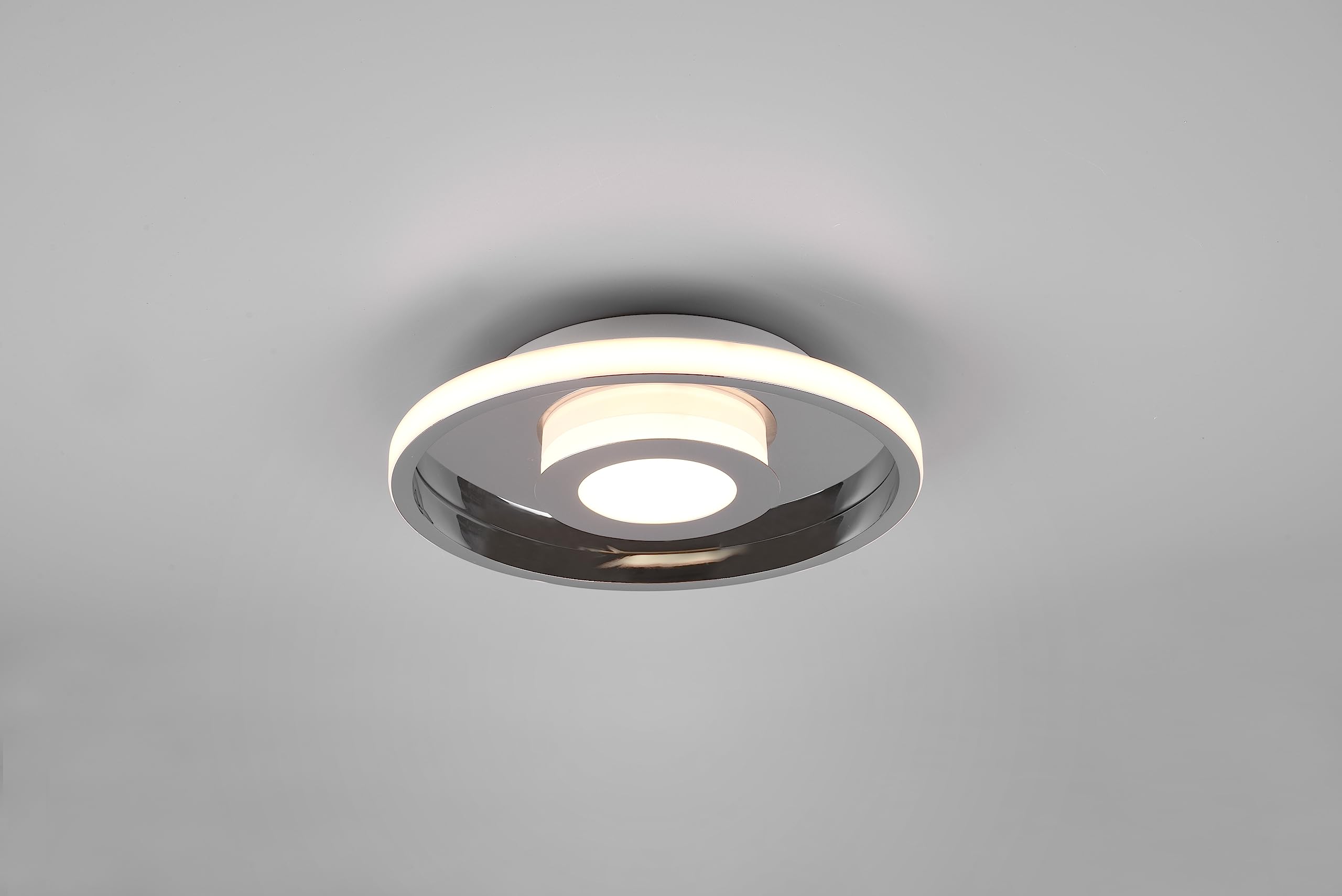 Trio Leuchten LED Badezimmer Deckenleuchte Ascari 680810306, Metall Chrom, inkl. 28 Watt LED, Switch Dimmer