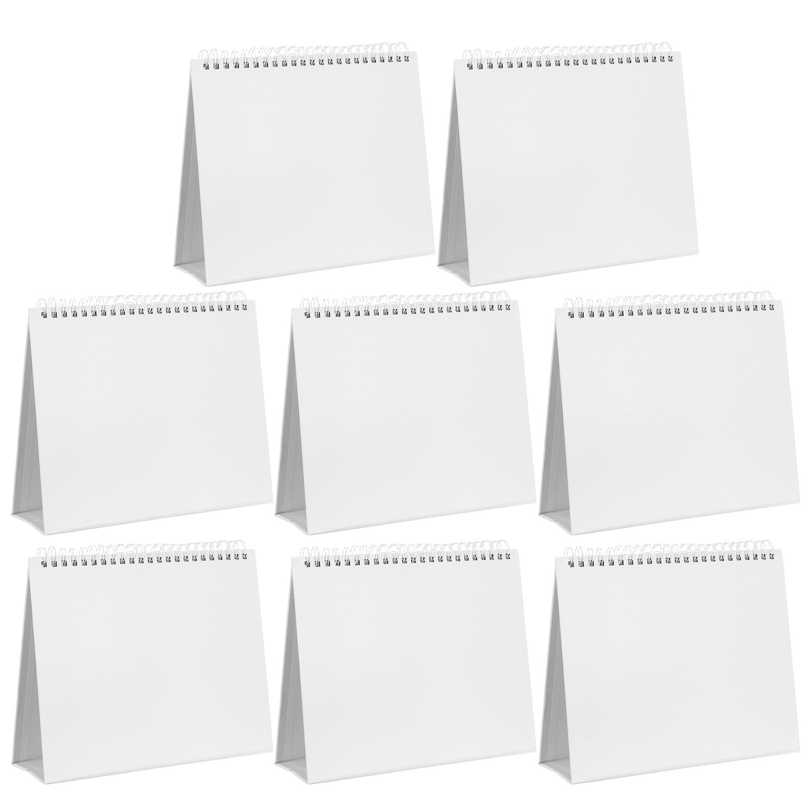 Uonlytech 8-teiliges Tischkalender-Set zum Selbermachen, leere Kalenderblätter, dreieckige Basis, faltbar, mit Spirale, Bürobedarf