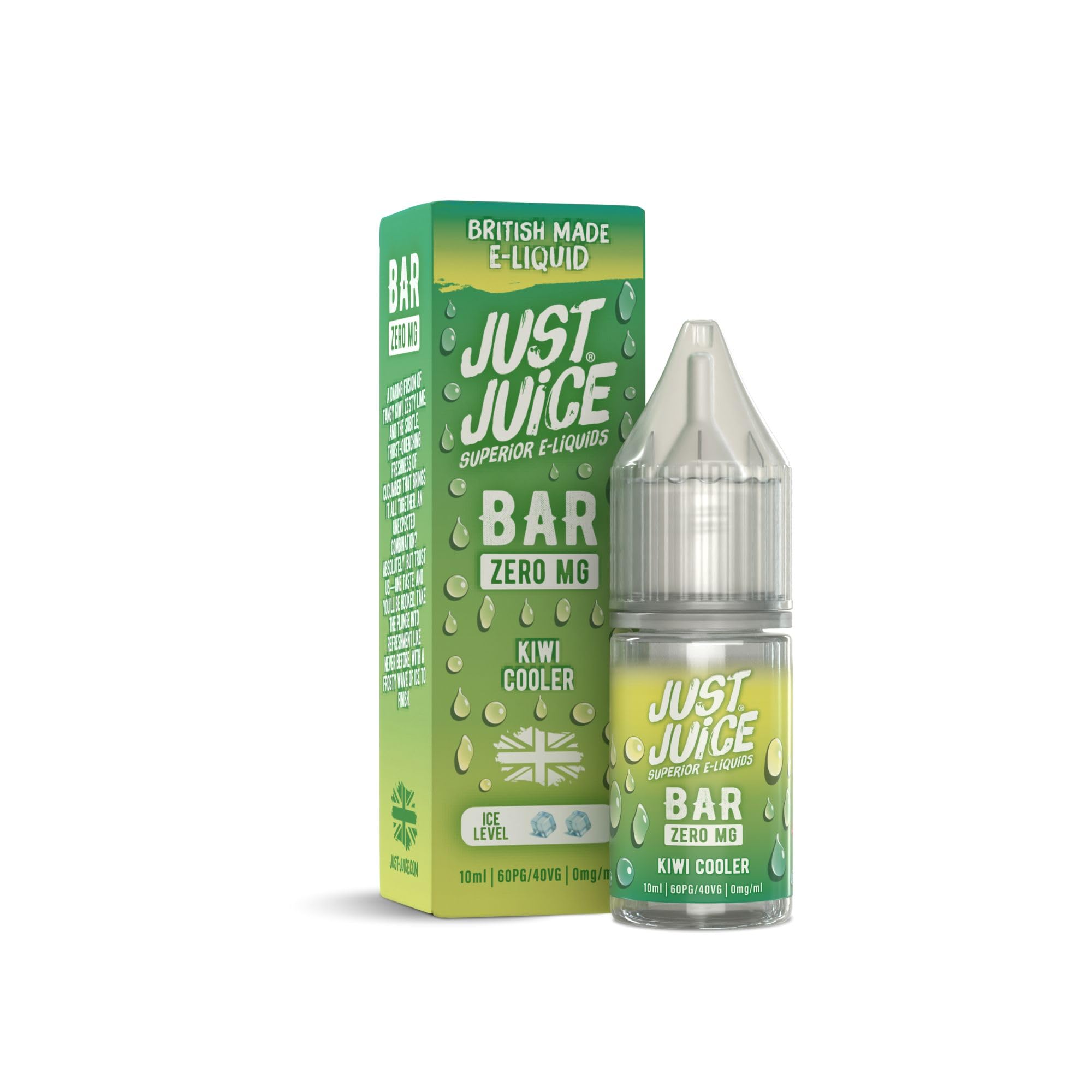 Just Juice Superior E-Liquids Vape Liquid with No Nicotine - Kiwi Cooler Flavour - 10ml Bottle, 60/40 0mg e-Liquid, Nic Free eliquid