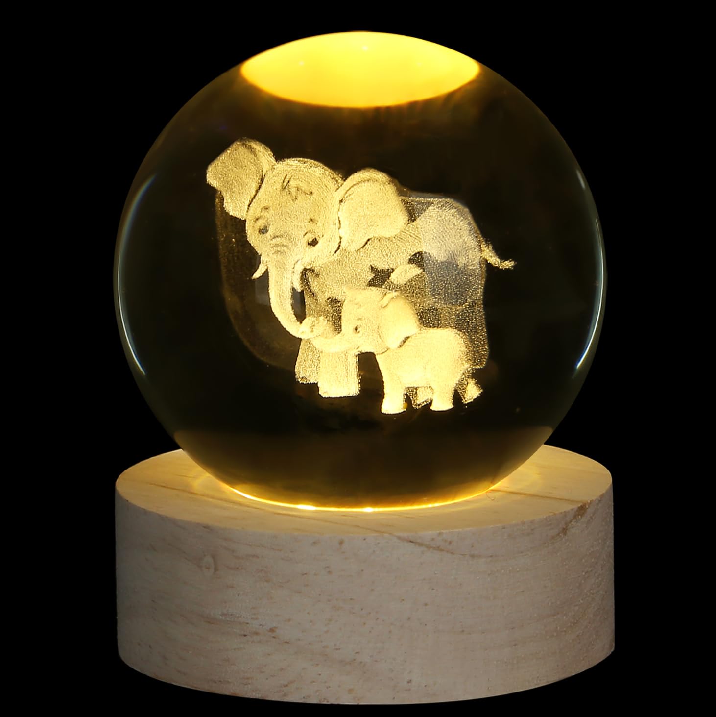 XIANNVXI 3D 60mm Elephant Gifts for Women Elephant Ornament Crystal Ball Paperweight Mum Mother and Daughter Gifts Presents Cute Paperweight Decor Decoration for Bedroom - Image 4