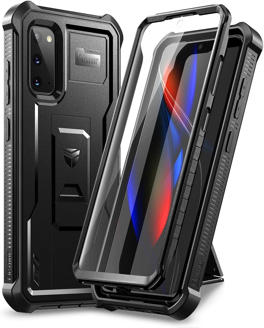 Dexnor for Samsung Galaxy S20 5G Case, [Built in Screen Protector and Kickstand] Heavy Duty Military Grade Protection Shockproof Protective Cover for