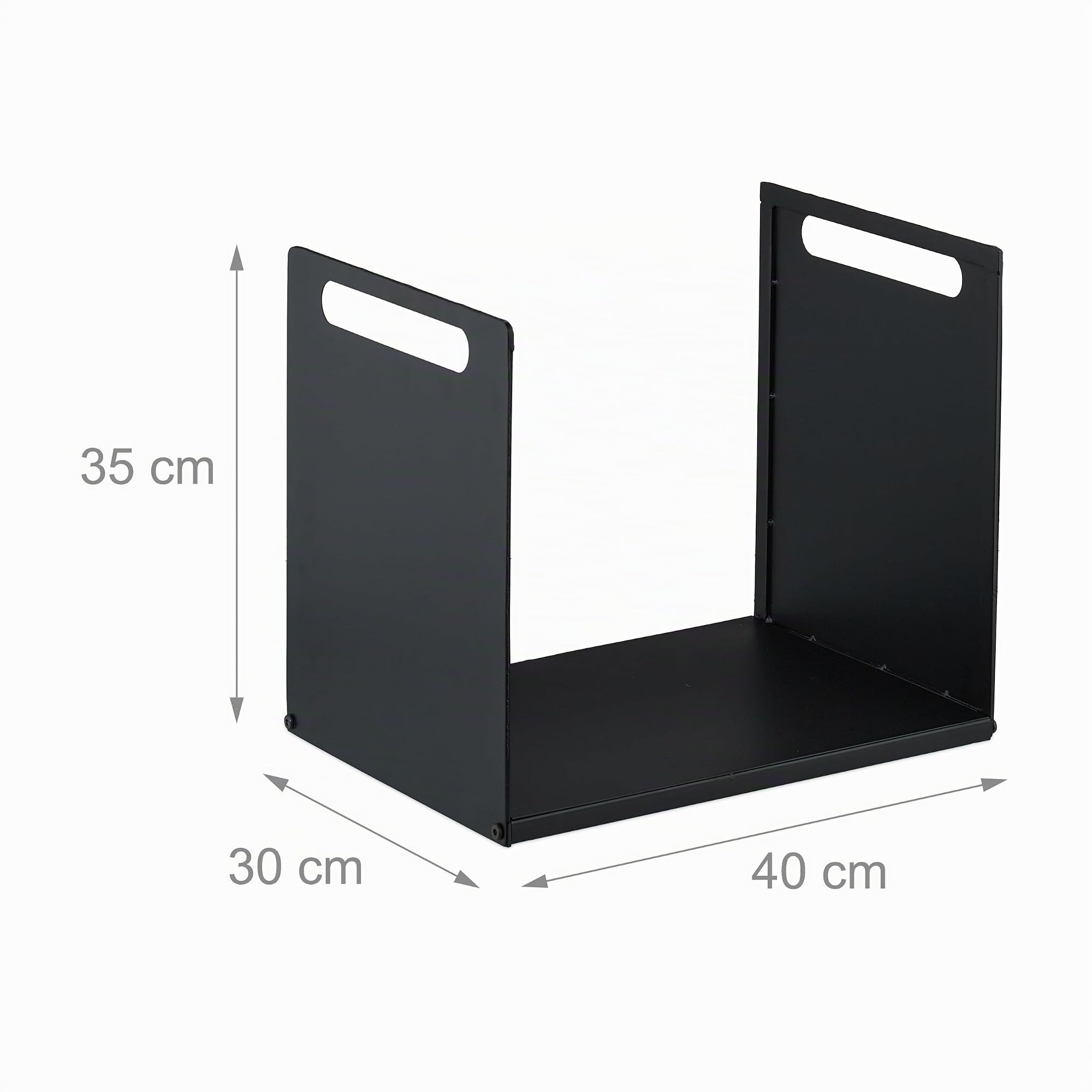 Relaxdays Scaffale per Legna da ardere, Metallo, Moderno, HLP: 35x40x30 cm, Supporto secca, Nero