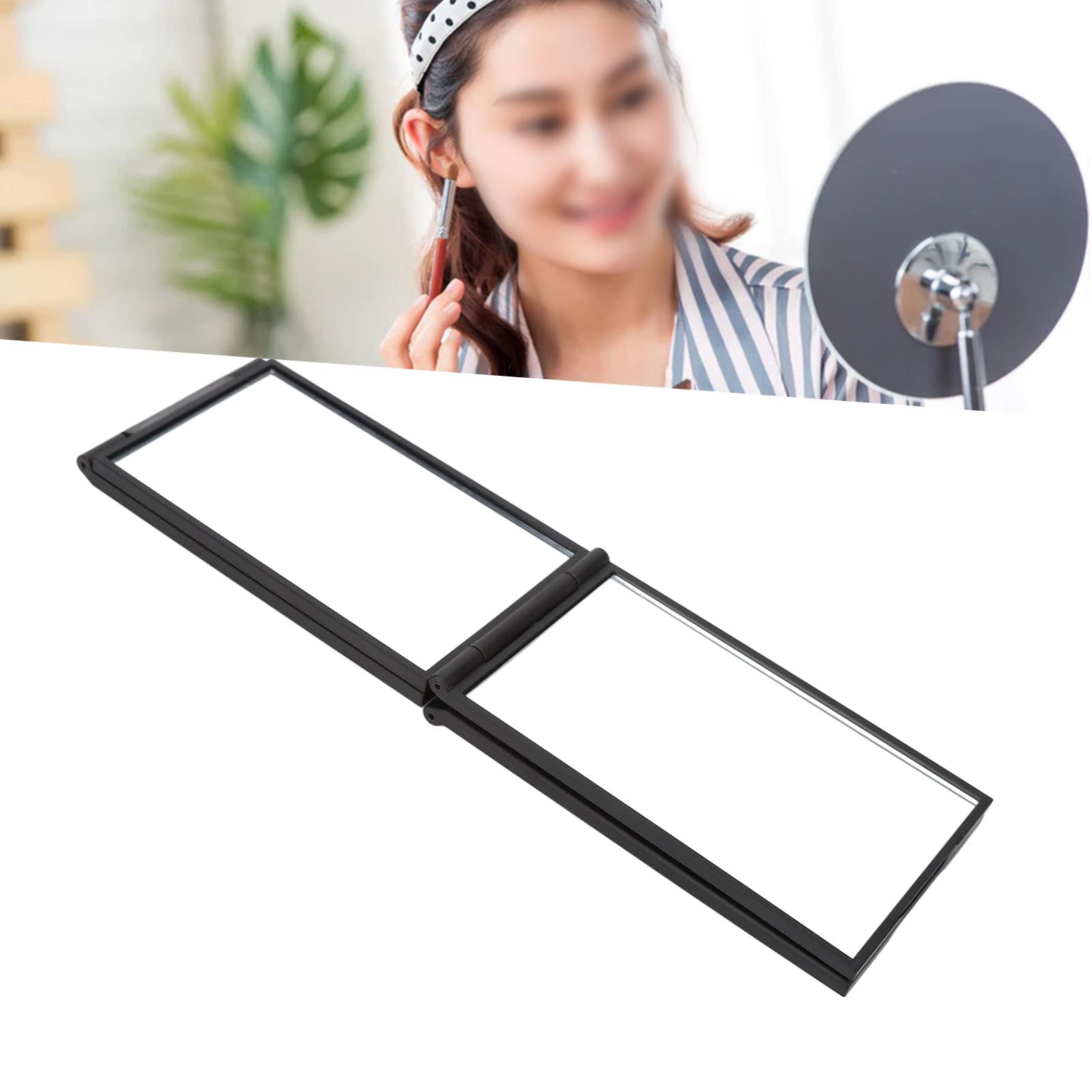4 Way Mirror, Handheld Makeup Mirror with 360 Degree, Compact Foldable Makeup Mirror for Self Hair Cutting Travel - Image 2