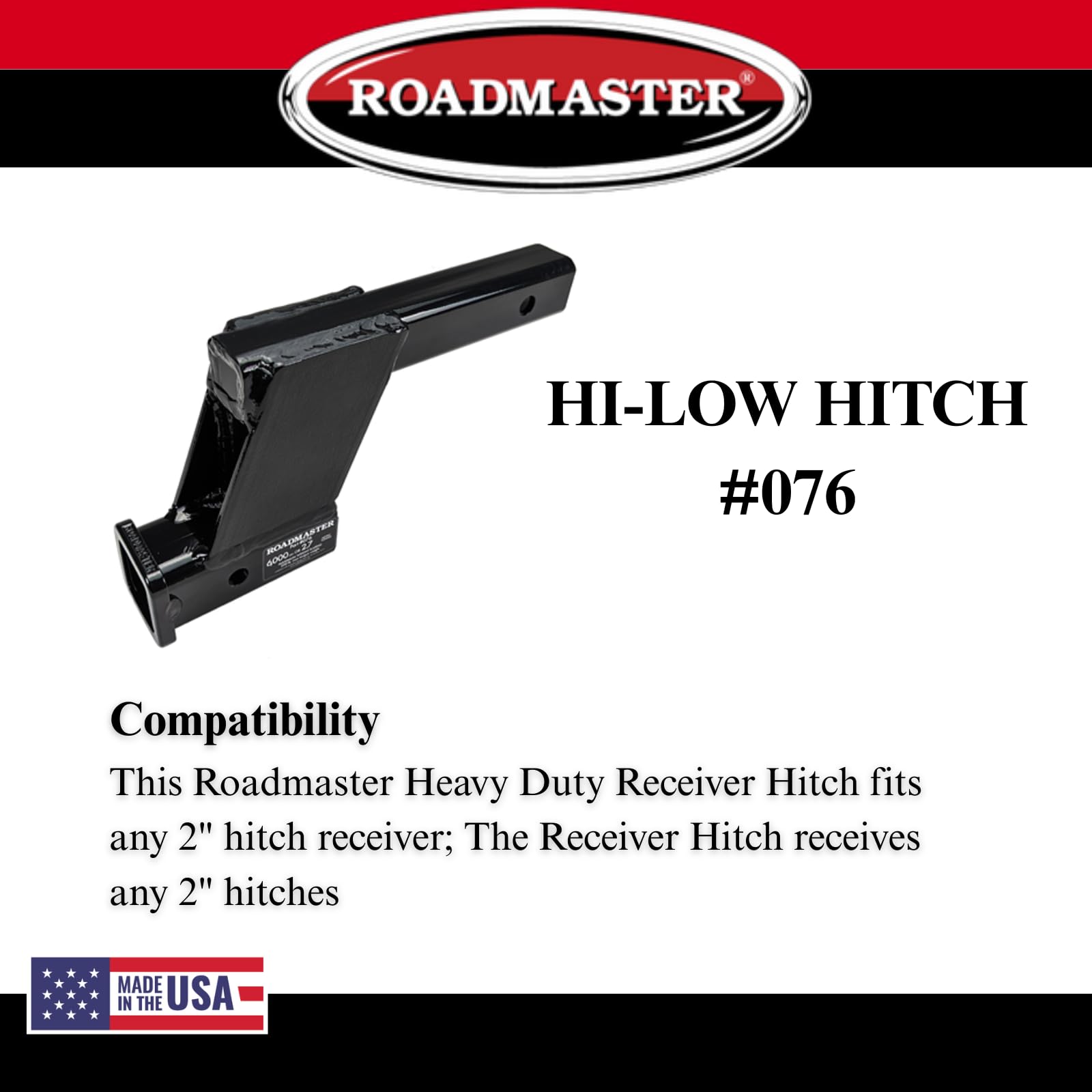Amazon.com: Roadmaster 076 Hi-Low Receiver Hitch with 6