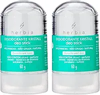 Kit 2un Desodorante Kristall Deo Herbia Stick 60g Natural e Vegano