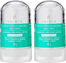 Kit 2un Desodorante Kristall Deo Herbia Stick 60g Natural e Vegano