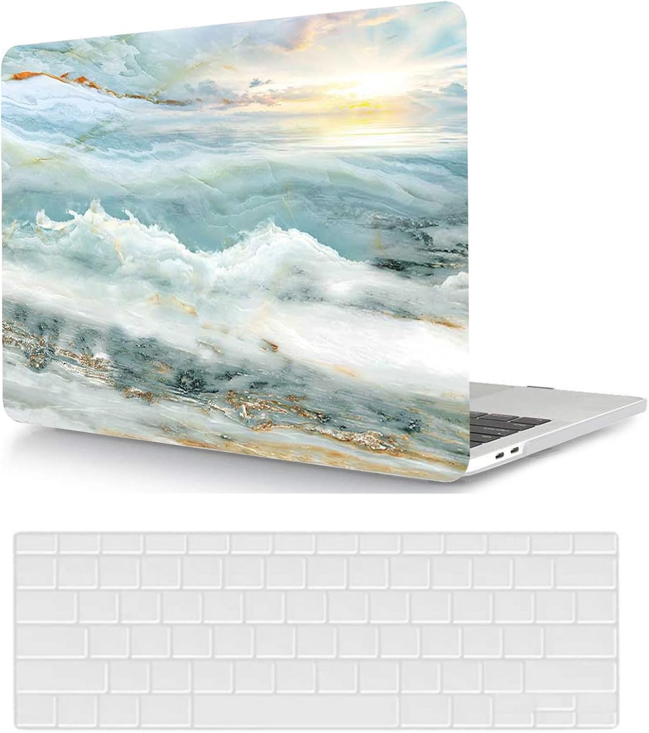 Case Compatible with MacBook Pro 14 inch 2021 2023 A2442 A2779 A2918 A2992 M1 M2 M3 with Touch ID and Liquid Retina Display, Plastic Laptop Hard Shell Protective Case & Keyboard Cover - Blue