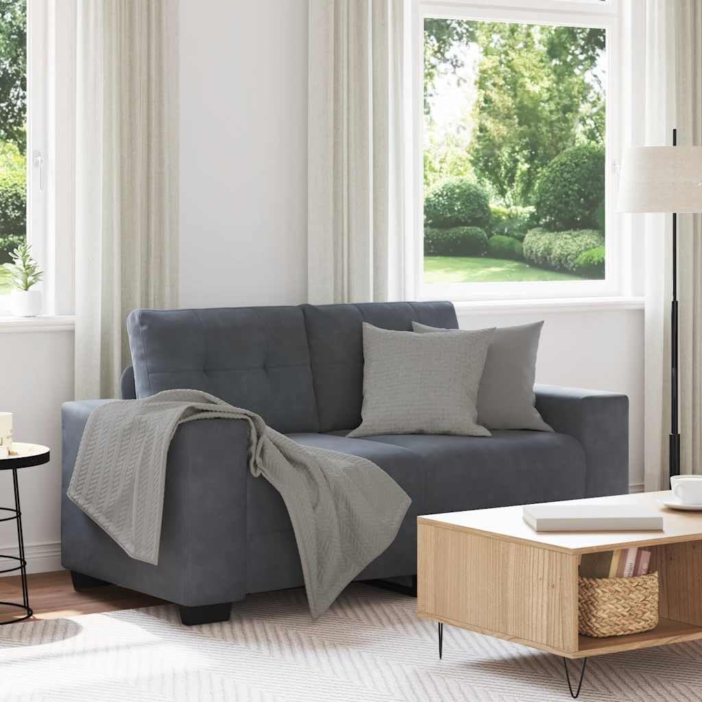 Canapé 2 Places, Causeuse de Salon Fauteuil Sofa 2 Places Causeuse Gris foncé 160 x 77 x 82 cm Velours