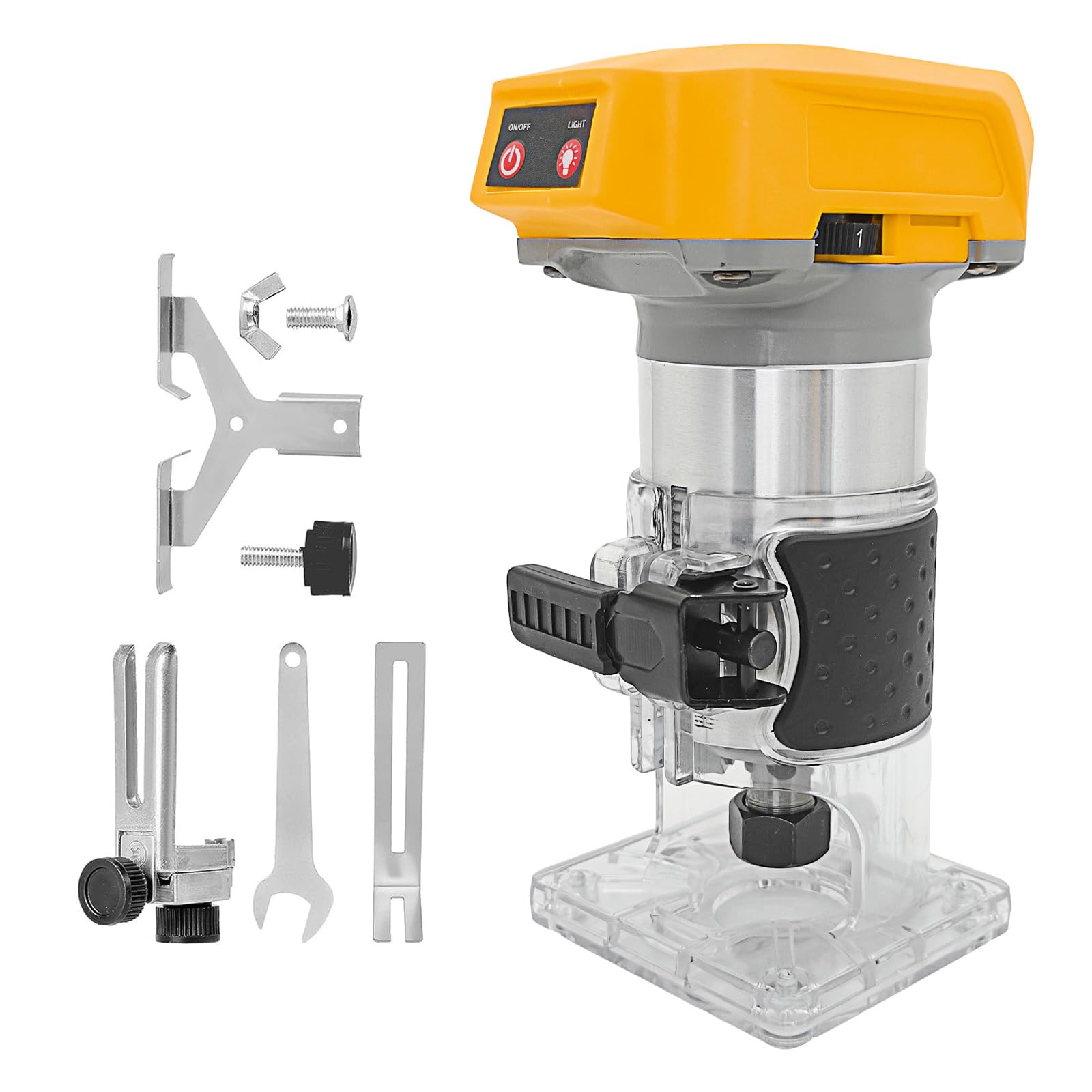 Palm Router Trimmer Compatible with Dewalt 18V/20V Battery,Compact Wood Palm Router Tool,6 Variable Speed,1/4" Shank,for DIY Woodworking Projects