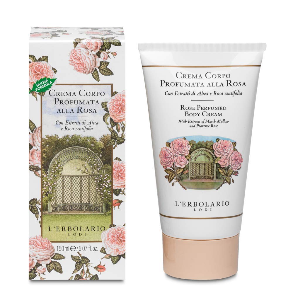 L'Erbolario - RÓŻOWE - Oryginalne pudełko upominkowe (żel pod prysznic 250 ml, krem do ciała 150 ml, perfumy 50 ml, mydło 100 gr) + w Mydło warzywne Florinda 50 gr