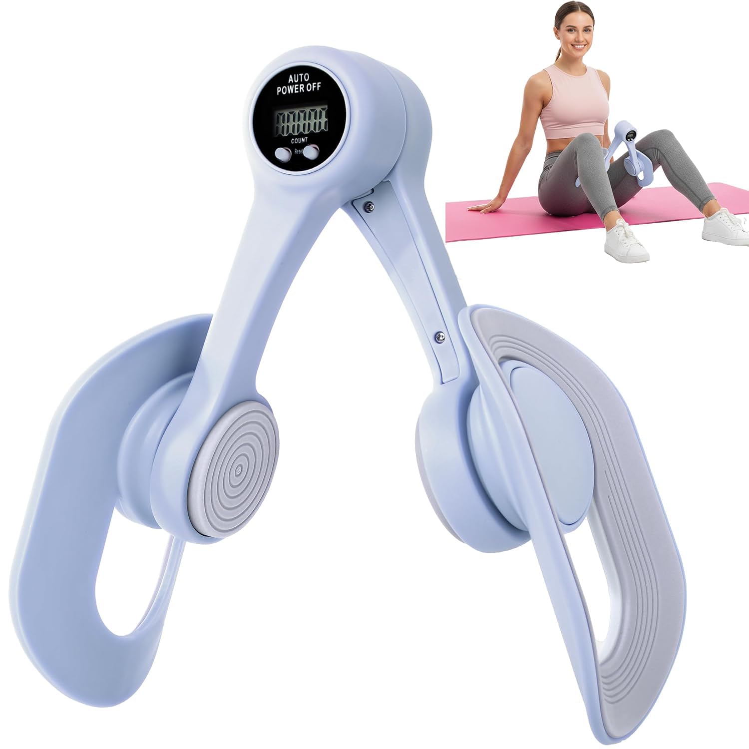 Thigh Master with Rechargeable Counter Adjustable Resistance Inner Thigh Exercise Equipment Kegel & Pelvic Floor Trainer Hip, Butt, Arm Postpartum Recovery Workout Tool for Men & Women-image-1