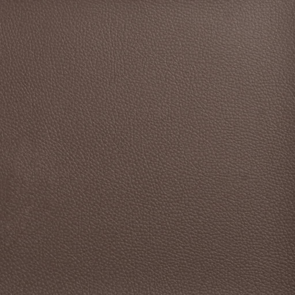 Fußhocker Braun 70x55x41 cm Kunstleder Pouf Hocker Ottoman Fußbank Schemel Polster Sitzgelegenheit Fußablage für Wohnzimmer Schlafzimmer Sofa Couch Sessel, stabile Form