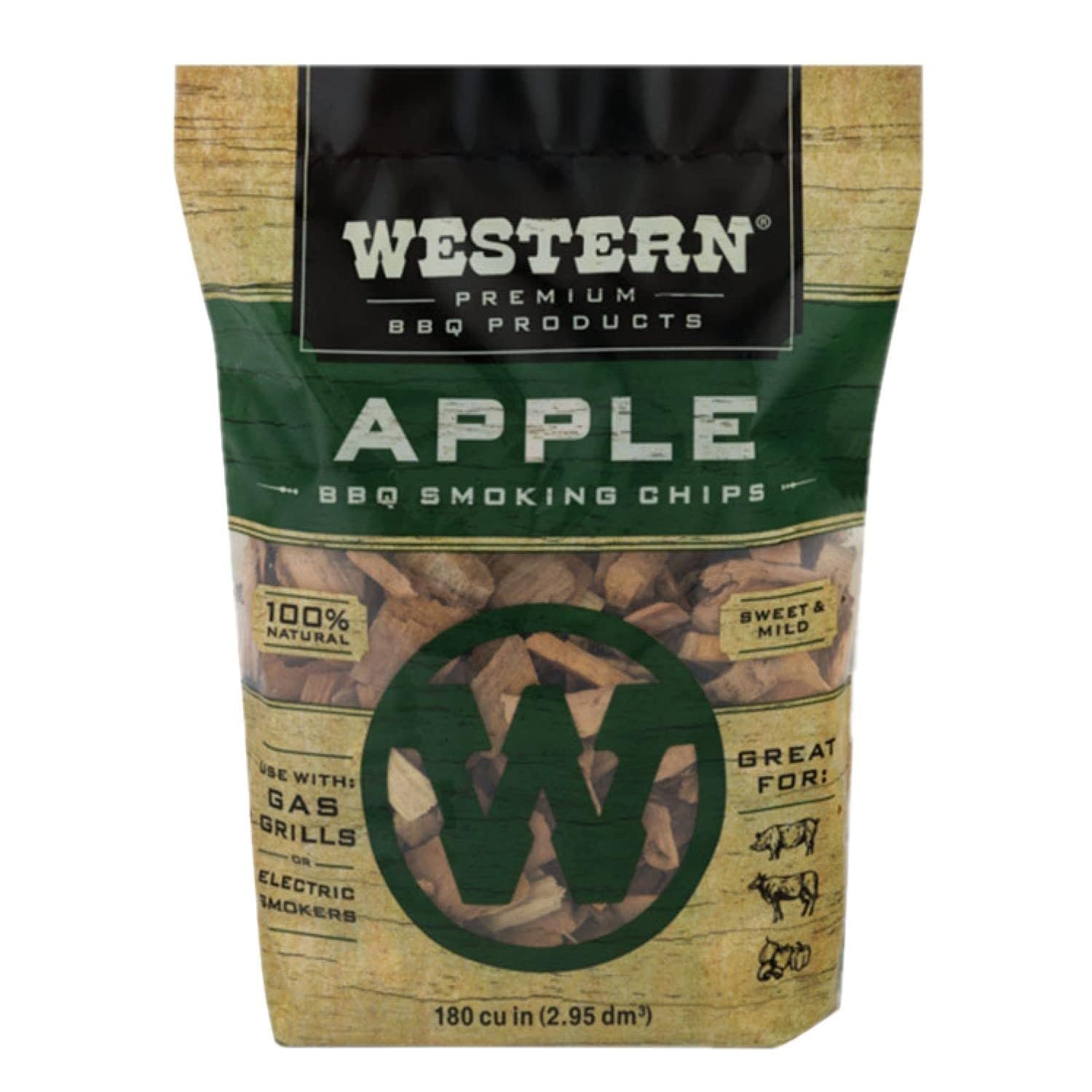 Western Premium BBQ Products Apple Smoking Chips, 180 cu inch