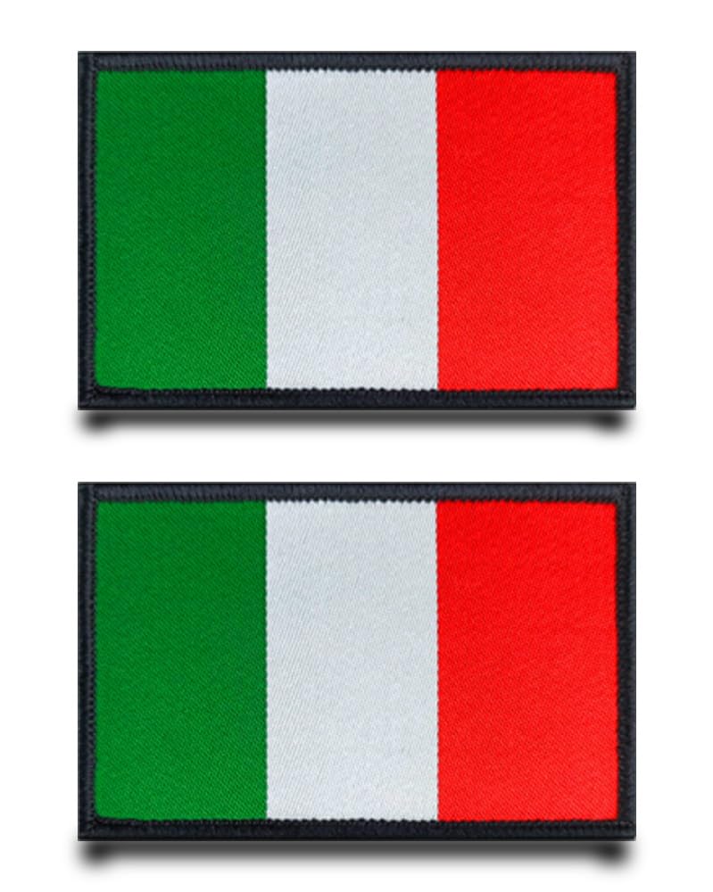 2 Stück Italien Flagge-Patch Stickerei Taktische Militär Italienisch Patch,Aufnäher Mit Nylon Airsoft Für Jacke Stickereibänder Taschen Abzeichen Rucksäcke Taktische Kleidung