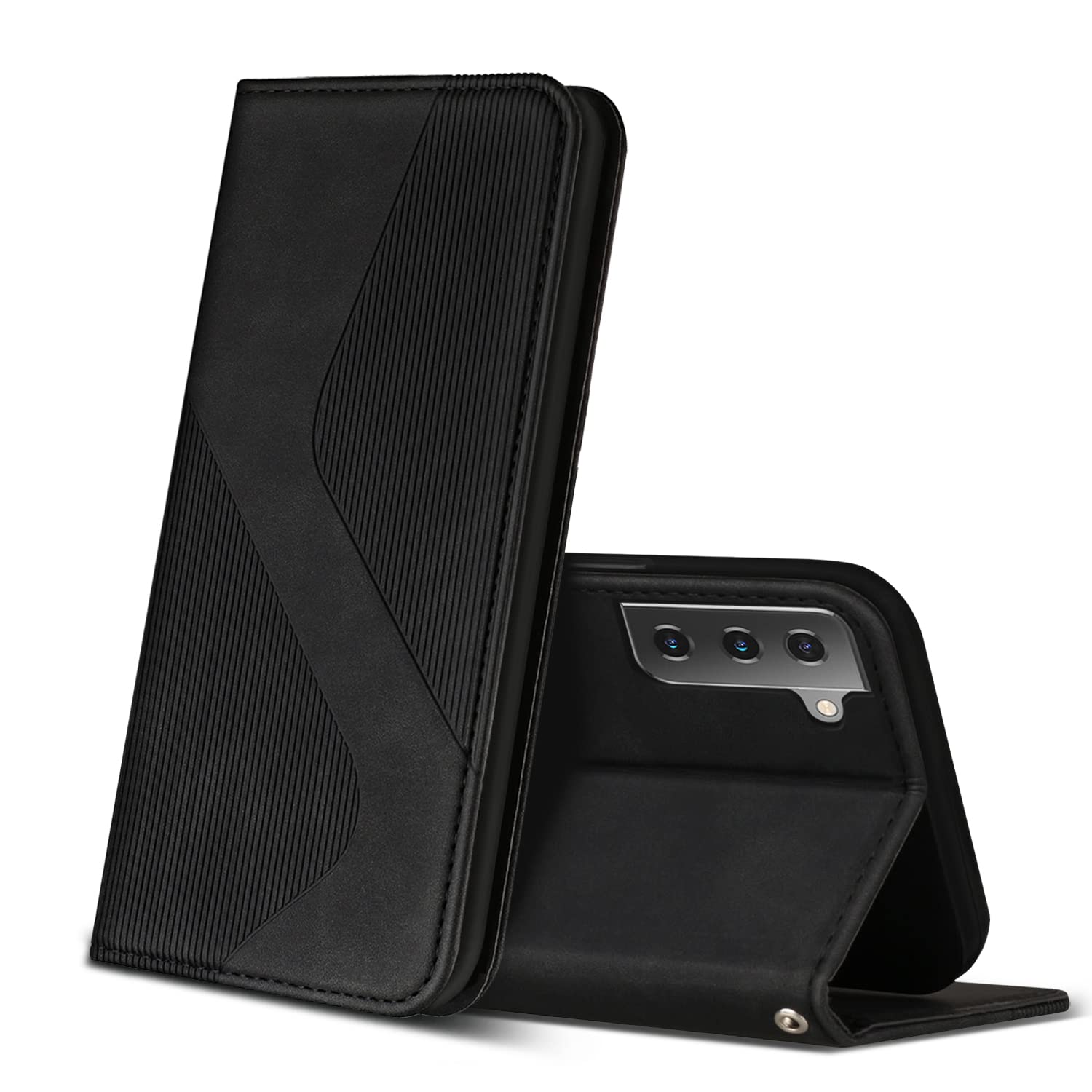 Cover per Samsung Galaxy S22, Flip Custodia Pelle PU con [Slot Cart] [Supporto Stand] [Magnetica], Cover a Libro Portafoglio per Samsung Galaxy S22 (Nero)