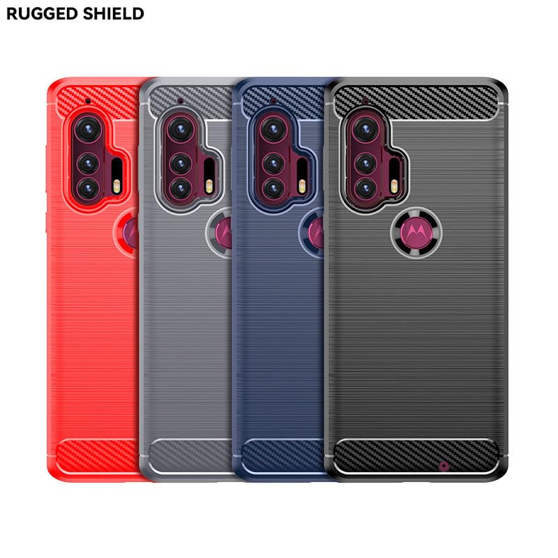 Image of Hybrid Carbon Fiber Back Case for Moto Edge Plus 6.7 inch (Blue)