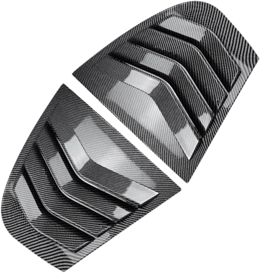 MACHSWON Rear Window Louvers, Car Rear Window Louver Shutter Trim, Compatible with BMW 3-Series E90 320i 330i M3 2005-2011 (After June 2005), Carbon Fiber Look Finish, 2 pcs