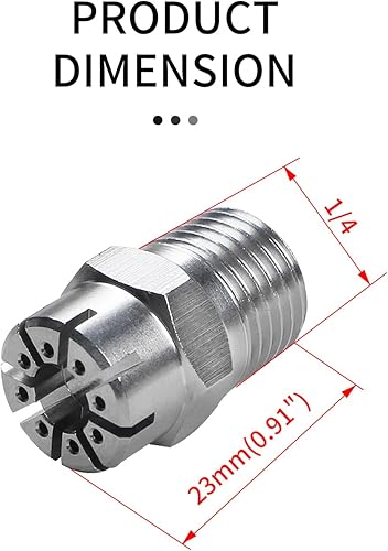 Miniatura 2 de Aopin Boquilla circular de acero inoxidable Rosca macho Boquilla de gas BSPT de 14 ", cuchillo de aire, boquilla de soplado de polvo de 8 agujeros,