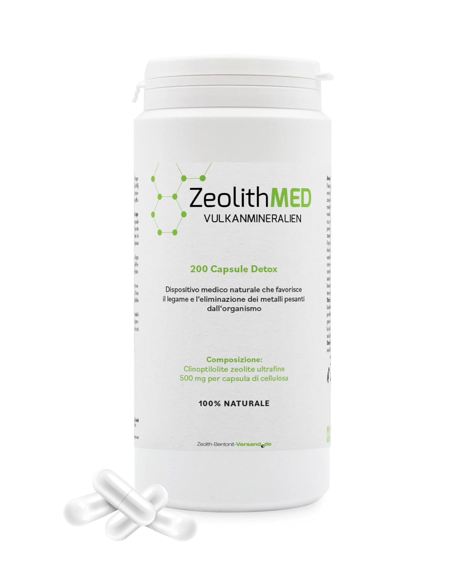 Zeolite MED 200 Detox-Capsule Dispositivo Medico