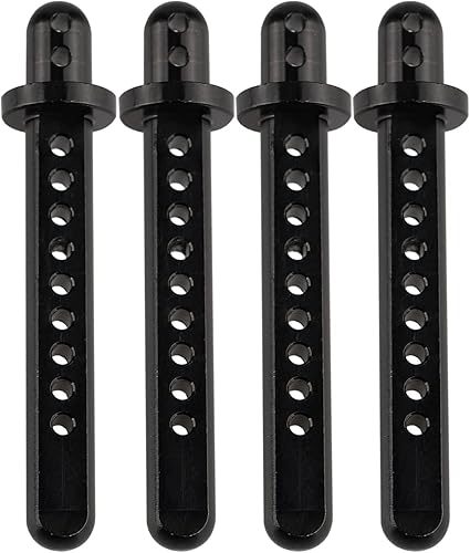 Soportes de poste de cuerpo de aluminio RC para piezas de actualización AXIAL 1:10 SCX10, color negro, paquete de 4