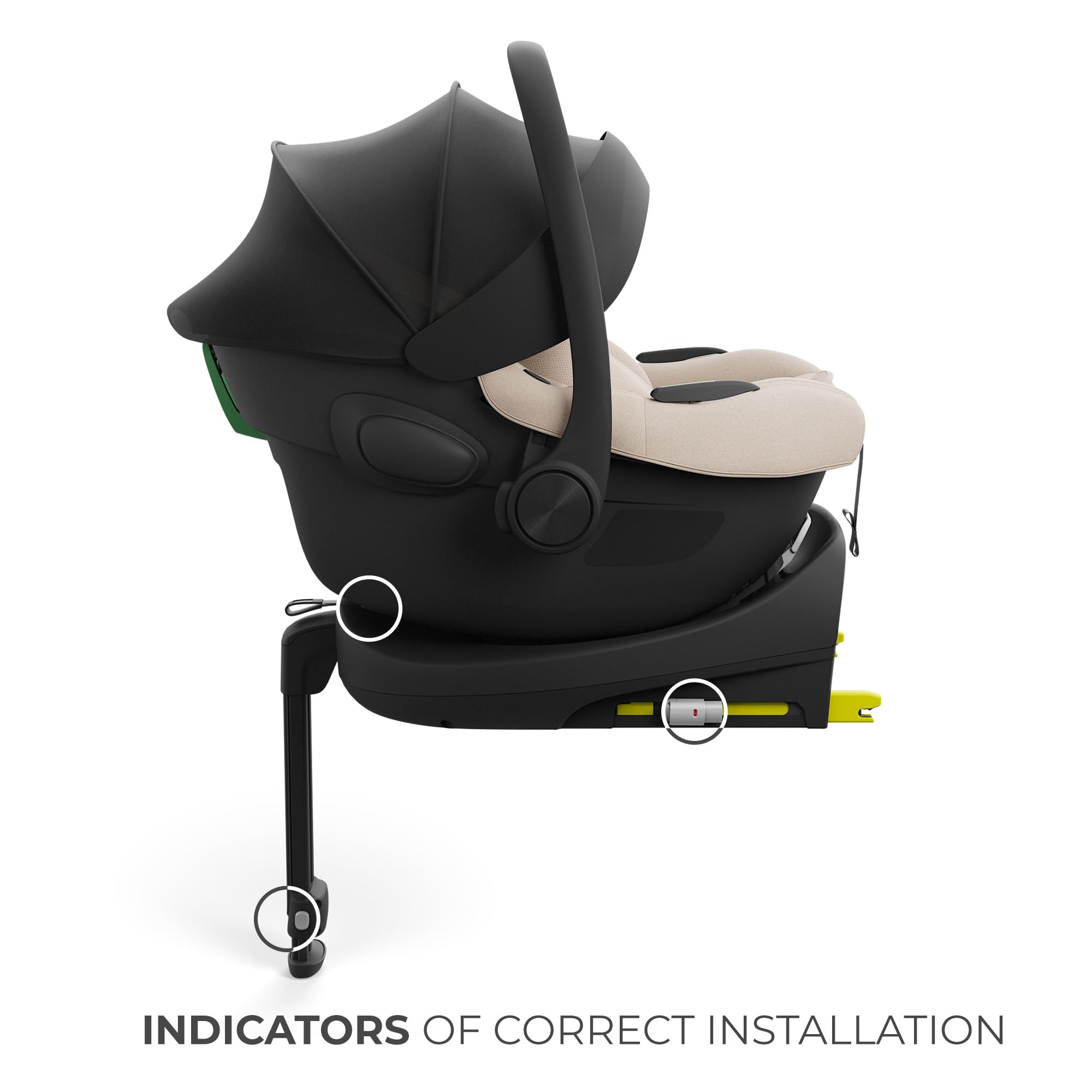 Kinderkraft ENDURA SAFE FX I-LITE fotelik dziecięcy z podstawą, i-Size, obrotowy, ISOFIX, ERGO PAD, system modułowy, waży tylko 3,2 kg, 5-punktowy pasek, od 0 do 12 lat, czarny
