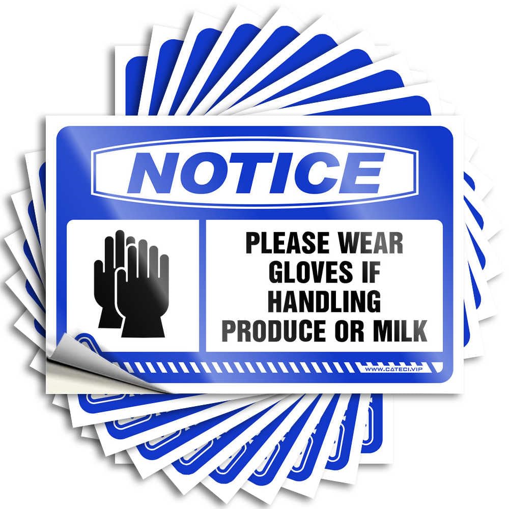 Funny Bumper Stickers for Adults Notice Please Wear Gloves If Handling Produce Or Milk Stickers 10Pcs Sticker Decals for Cars Bar Funny Signs(8X12CM)