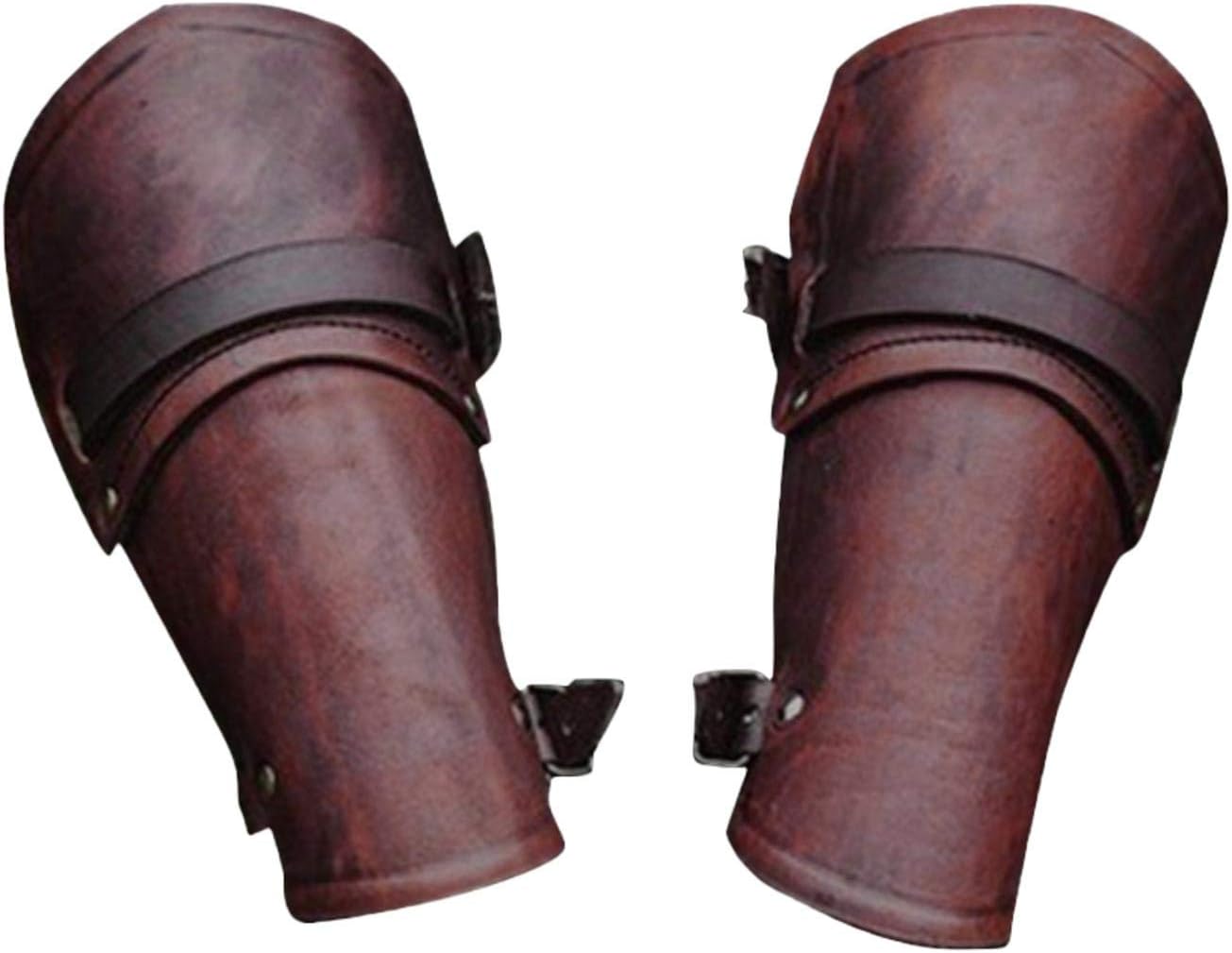 Hengjierun Medieval Gauntlet Wristband, Gothic Leather Bracer Arm Armor