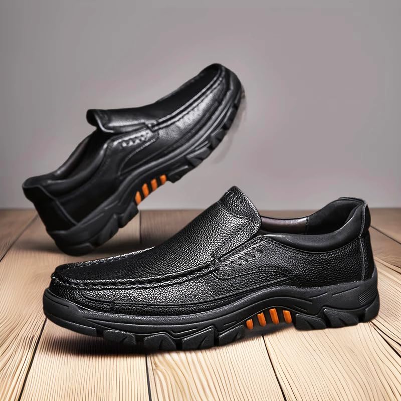 Men's Large-Sized Leather Shoes - Business Casual Round-Toe Dress Shoes for Daily Wear2