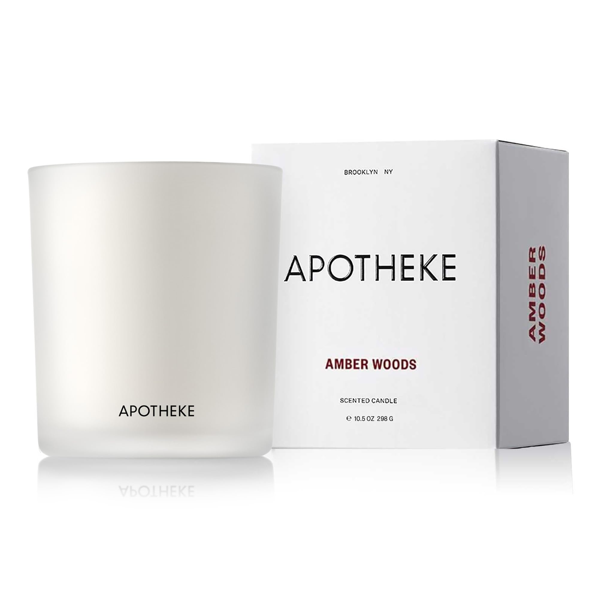 Luxury Scented Candles for Home, Amber Woods - Aromatherapy Jar Candle with Soy Wax Blend