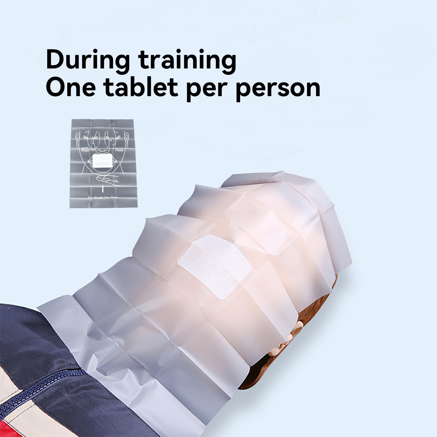 Paquete de 200 protectores faciales de entrenamiento de RCP, envueltos individualmente, barrera de seguridad de emergencia para kits de primeros auxilios y aventuras al aire libre