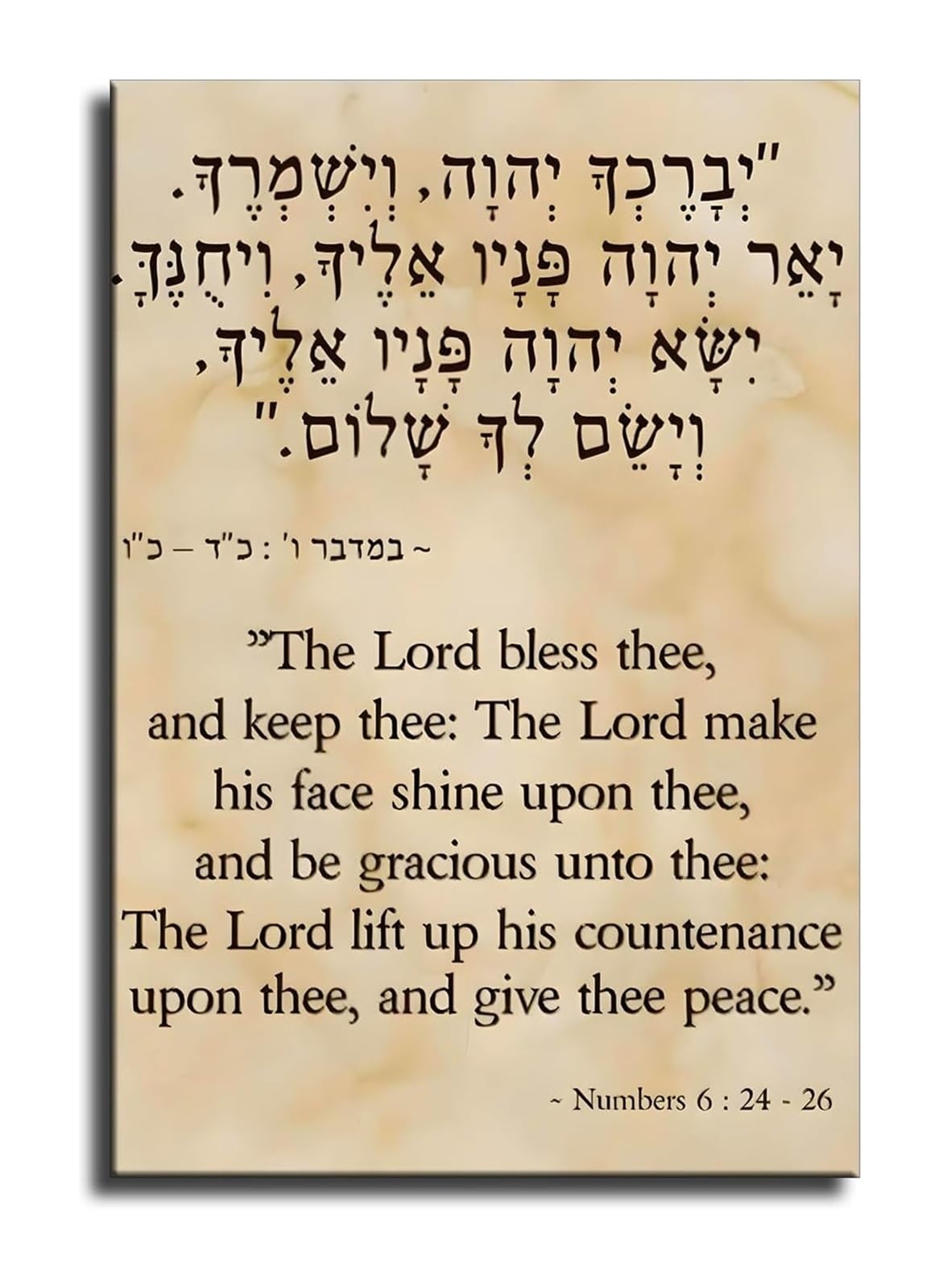 MQXFCZUX Aaronic Blessing Bible Verse The Lord Bless You And Keep You Numbers 6:24 Religious Gift For Baptism Wedding Housewarming Decor