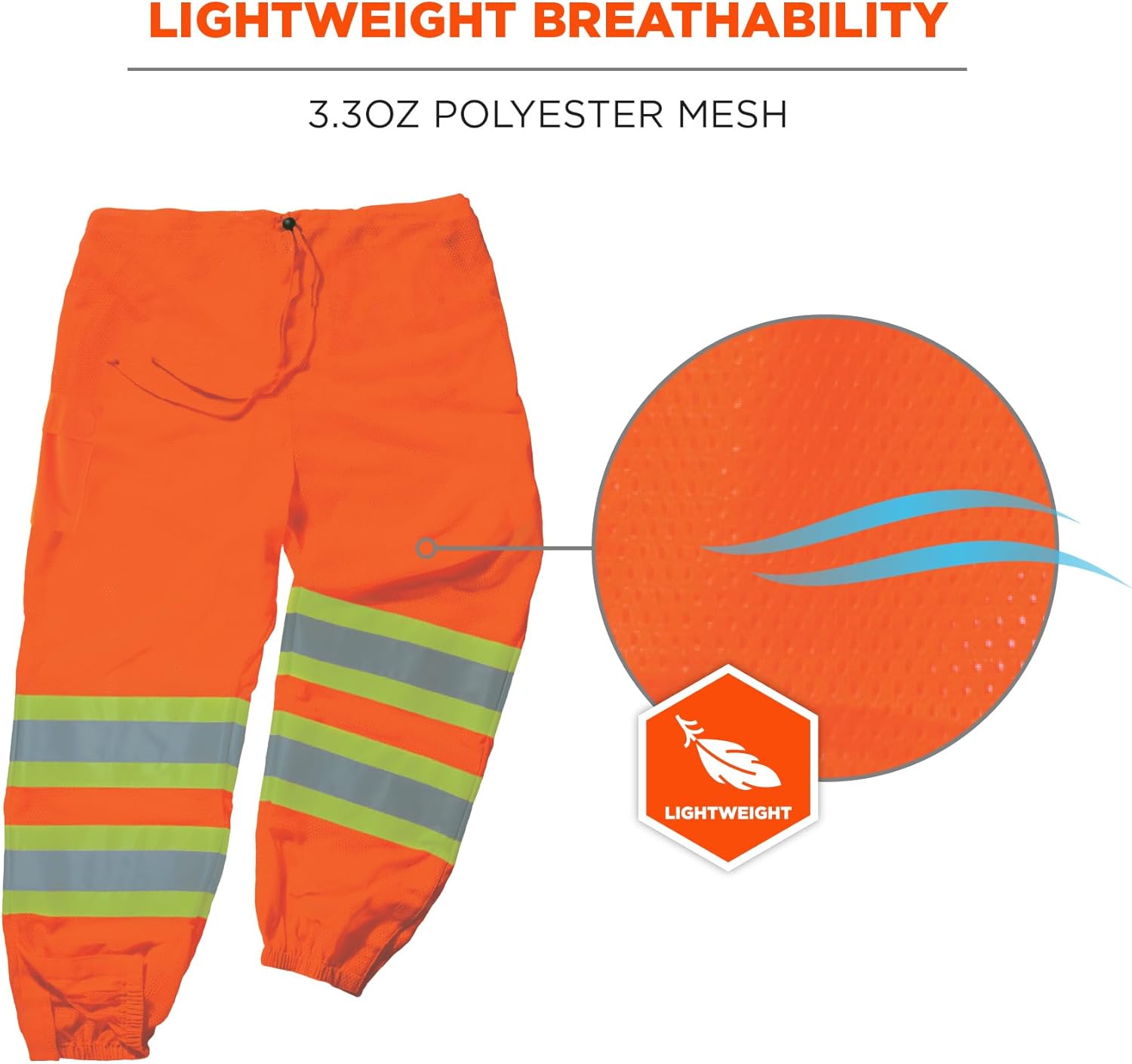 Ergodyne unisex adult Class Two-tone Reflective Safety Pants, Orange, Large-X-Large US - Image 2