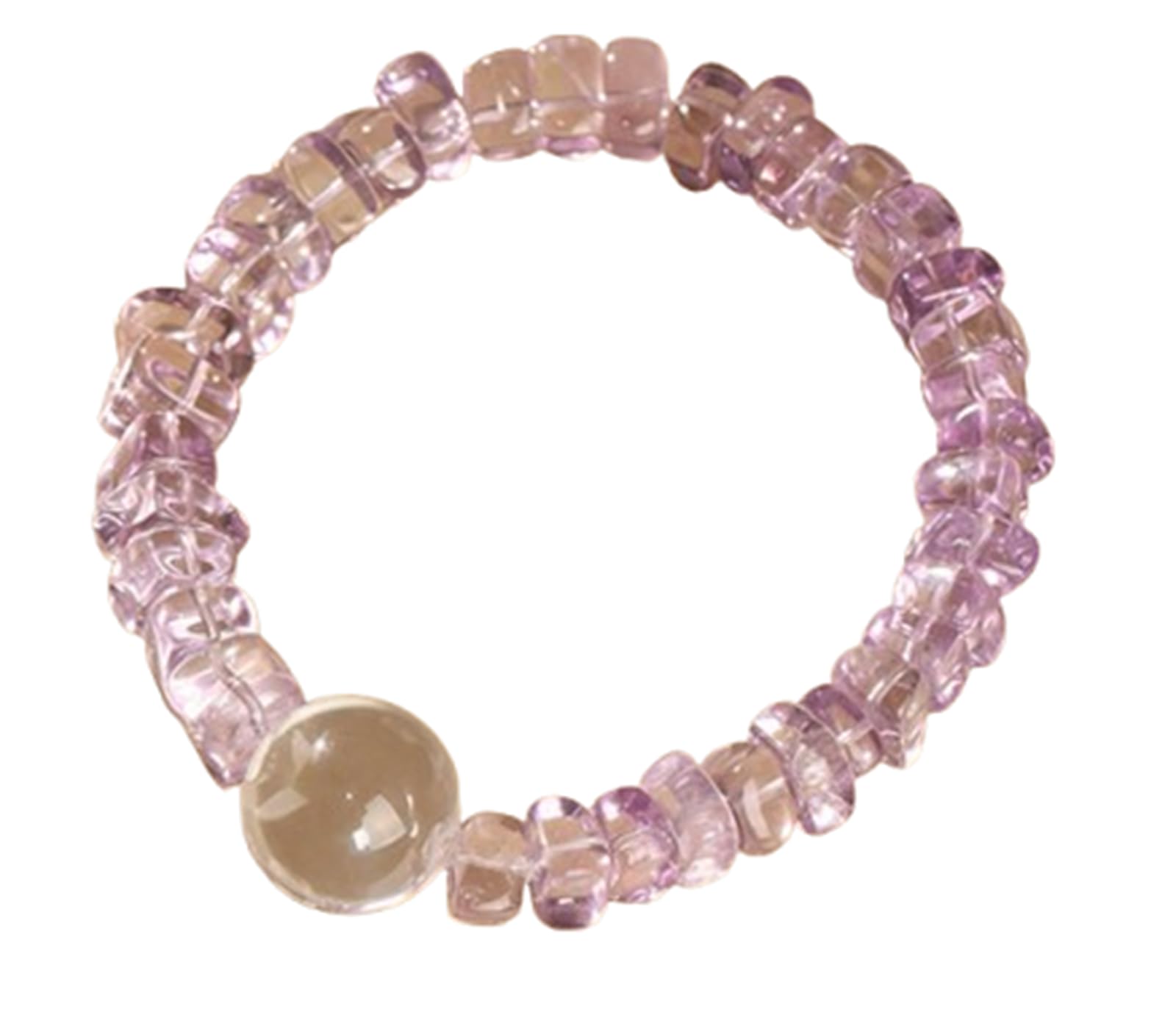 Bracciale Elastico Irregolare in Ametista Naturale, Unisex, Fatto a Mano, con Pietre preziose curative, Ideale per Lo Yoga e per alleviare Lo Stress, Regalo per Uomini e Donne