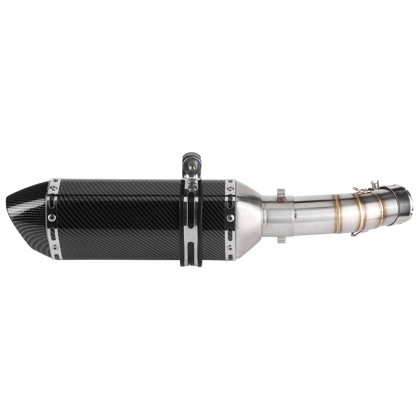 Sistema de Escape Tubo Central + Silenciador Deslizante Estilo Fibra de Carbono para Kawasaki400 Z400 2018-2020