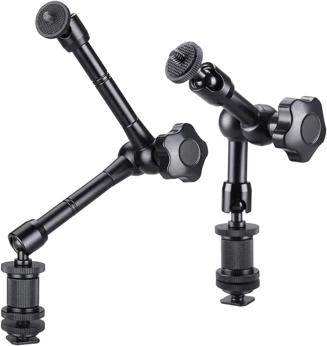 eWINNER 2-Pack(11inch/28cm + 7inch/18cm) Articulating Friction Magic Arm with 1/4" Thread for DSLR Camera Rig, LCD Monitor, LED Lights, Flash Light(7"+11" Magic Arm)