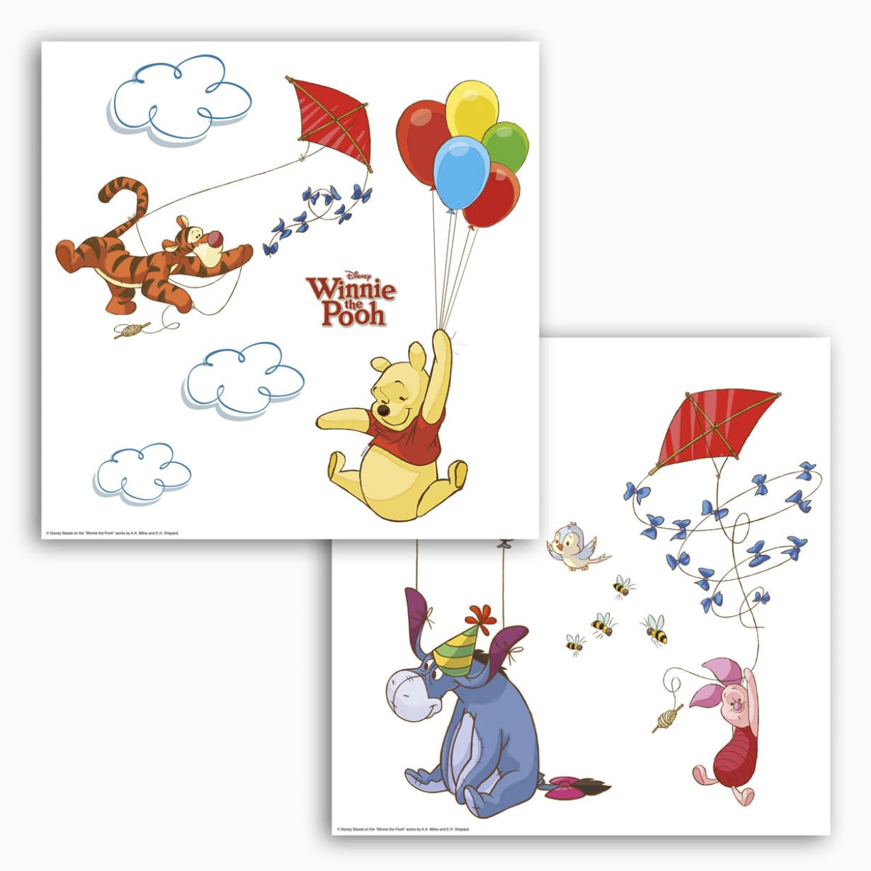 Komar Fenstersticker Winnie Puuh – 31 × 31 cm, 2 Bögen, bunt