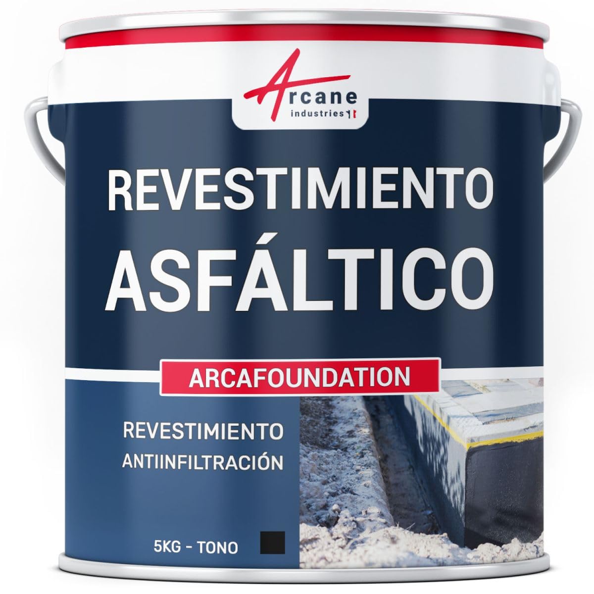 Revestimiento bituminoso de impermeabilización para cimientos de bloques de hormigón de casa: ARCAFOUNDATION - Negro - ARCANE INDUSTRIES