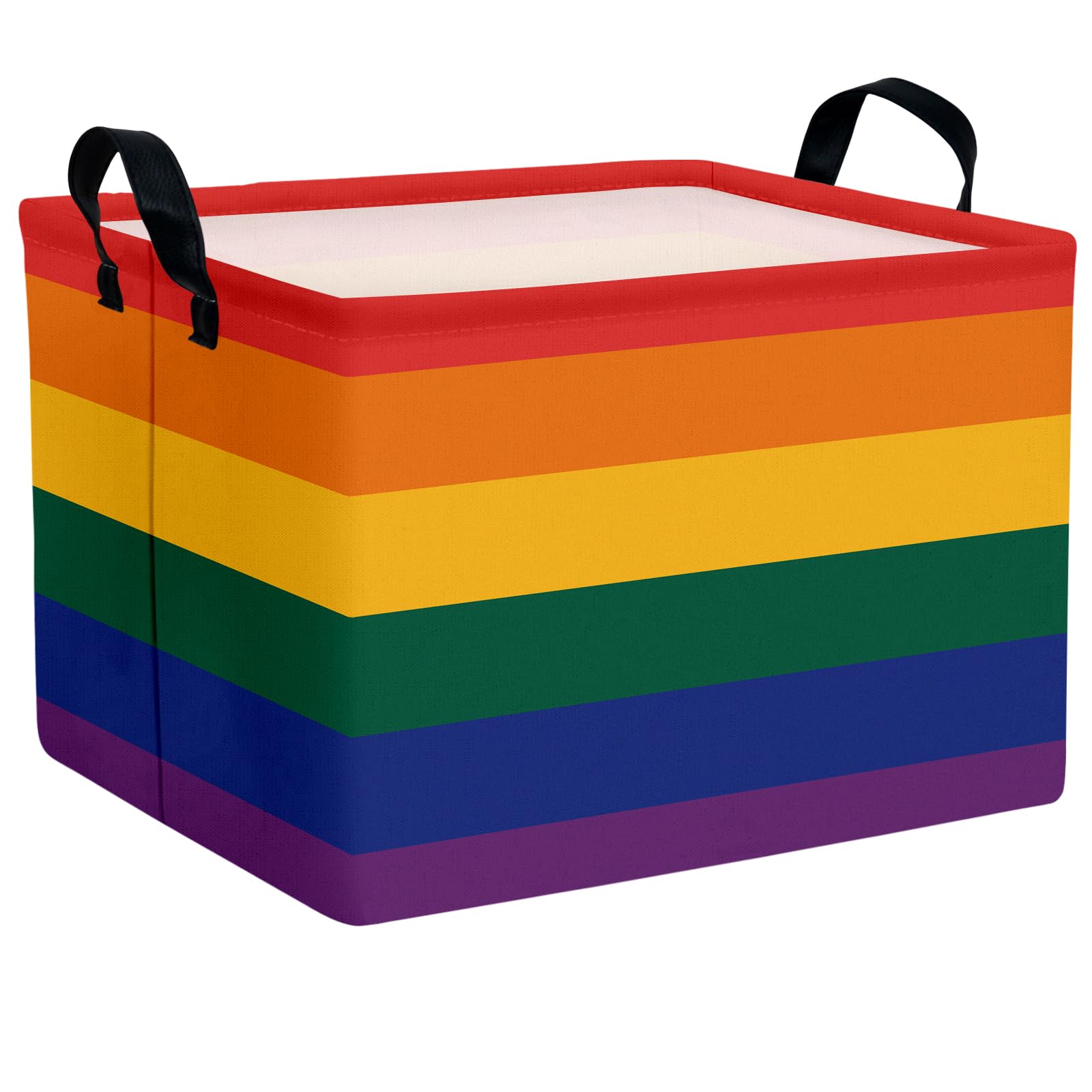 Rainbow Storage Baskets for Shelves for Classroom and Nursery Bin &amp; Toy Organizer for Baby Room (Colorful Stripes)