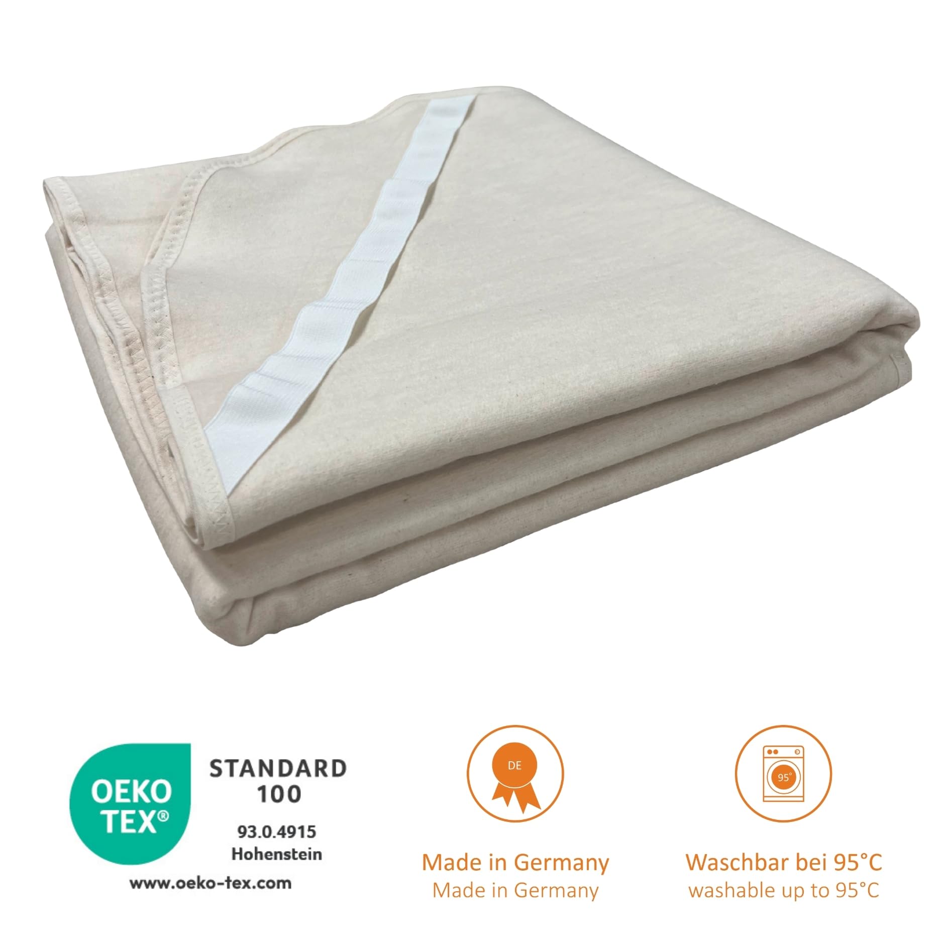 sleepling Molton Topperschoner 200x200 cm, 100% Baumwolle, Matratzenauflage für Topper, Atmungsaktiver Topperbezug 200x200cm, Eckgummis, Rutschfest, Made in Germany, OEKO-TEX 100, Kochfest bis 95 Grad