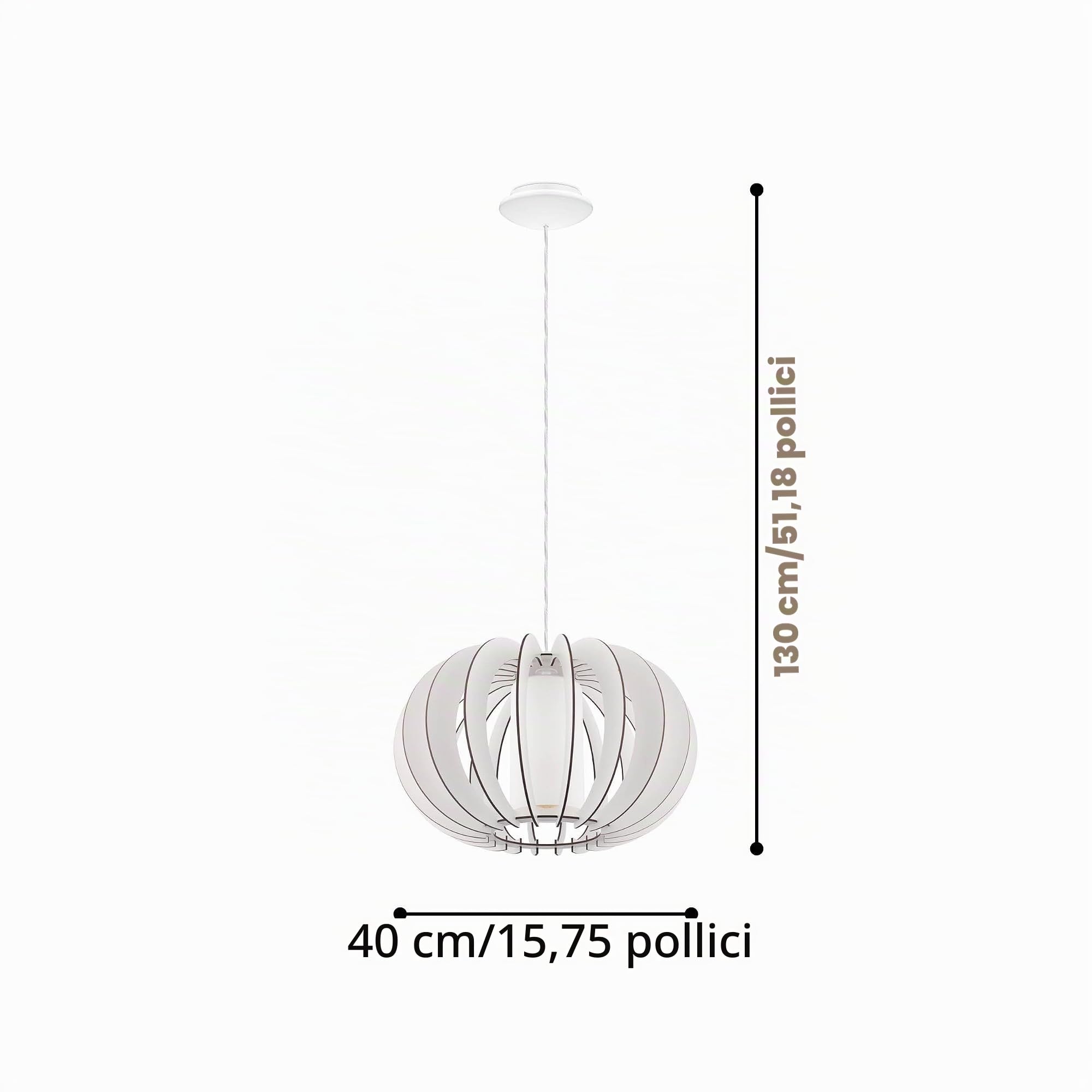 Eglo lampada a sospensione Stellato 2, 1 fiamma, vintage, in acciaio, legno