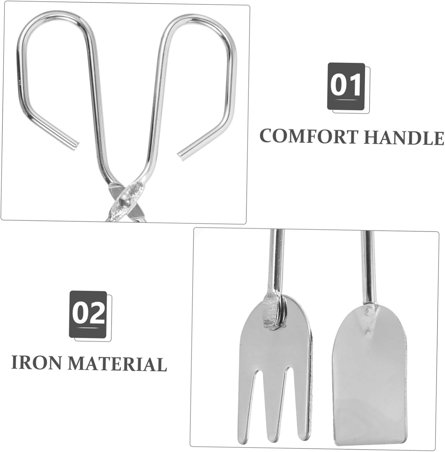 Xmas Charcoal Tongs Grab Tool for Camping Outdoor Fire Pit Iron