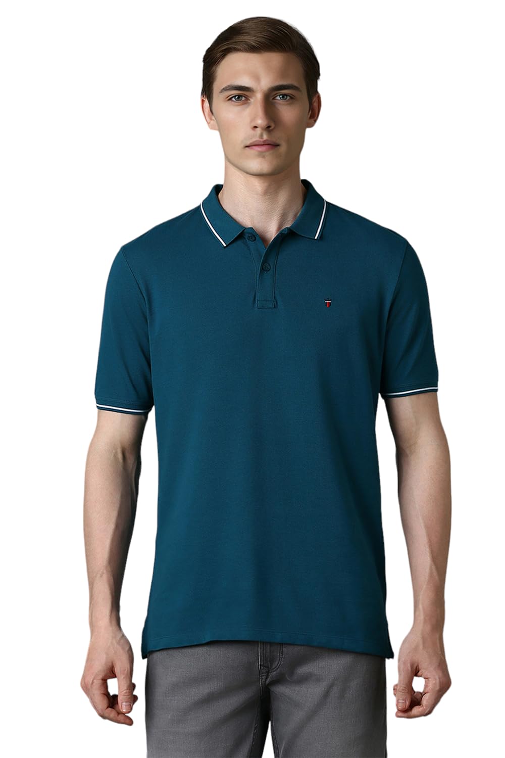 Louis PhilippeMen's Cotton Slim Fit Polo T-Shirt