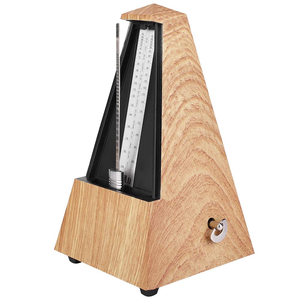 Mechanisches Metronom, Instrumententurmtyp Metronom-Stimmgerät Musikalisches Zubehör für Klaviertrommel Violine Gitarre(helle Holzmaserung)