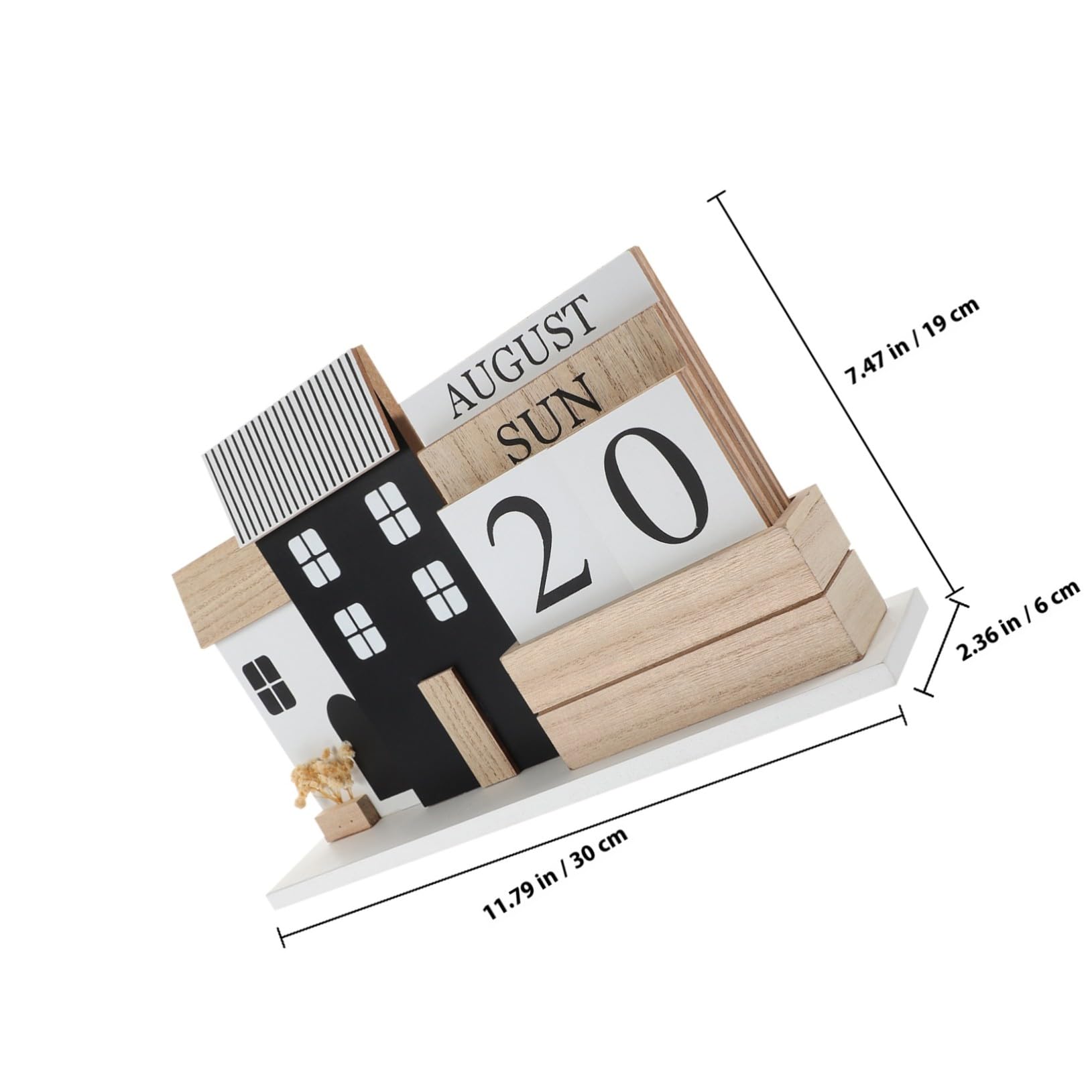 WOONEKY Calendario in Legno da Scrivania con Display Settimana e Data Planner Settimanale Decorativo per Ufficio e Casa Calendario Desktop Resistente e Riutilizzabile