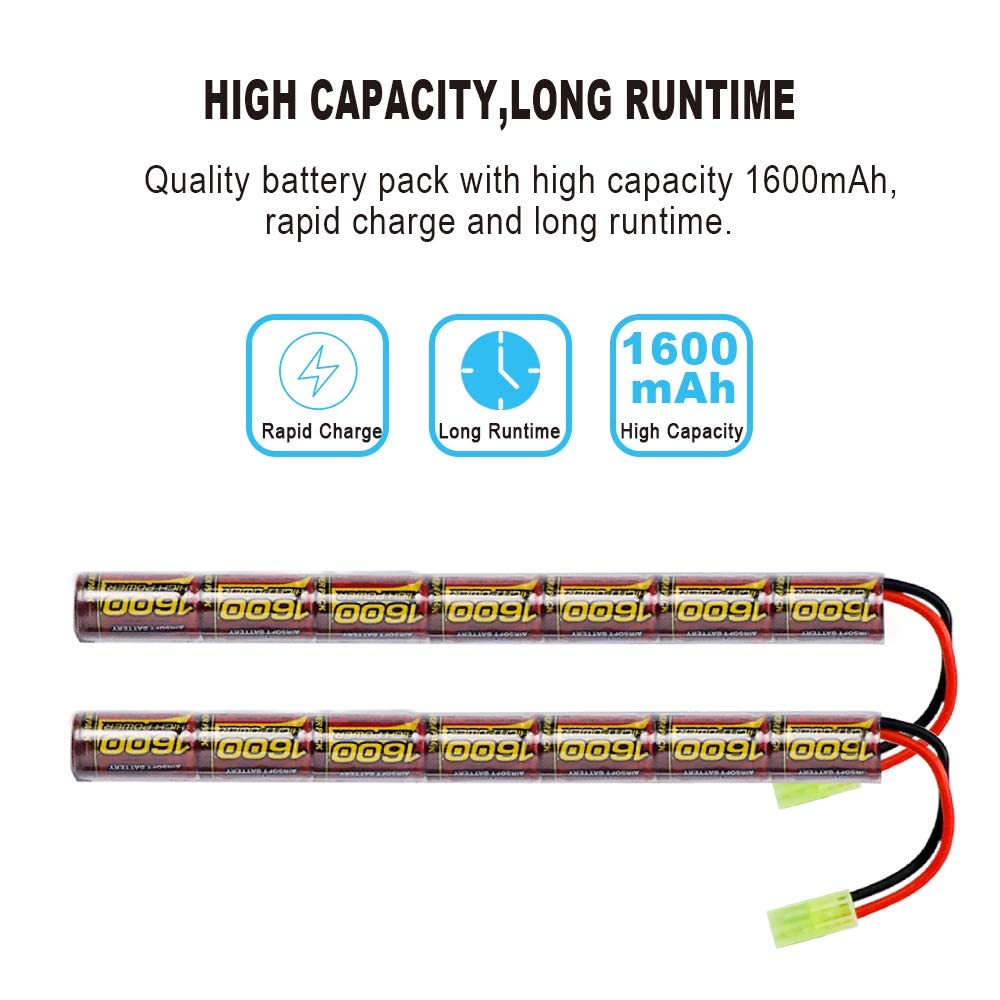 Airsoft Akku Melasta 8.4V - 1600mAh NiMH Flachbatterie Mit Mini Tamiya Anschluss 8.4V 1600mAh Akku