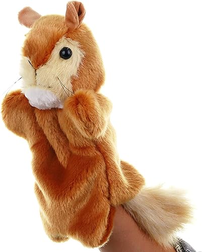Marionetas de mano de felpa, ardilla, juguetes de marionetas de animales de peluche para juego imaginativo de cuentos, regalos para niños, marrón
