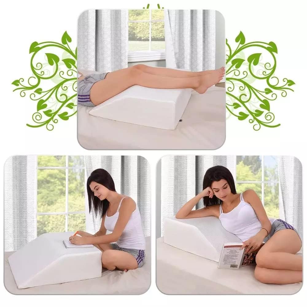 Almohada de elevación de piernas para dormir después de la cirugía, almohadas de cuña de espuma para piernas y rodillas, cadera y espalda baja, mejora la circulación. Incluye funda extraíble