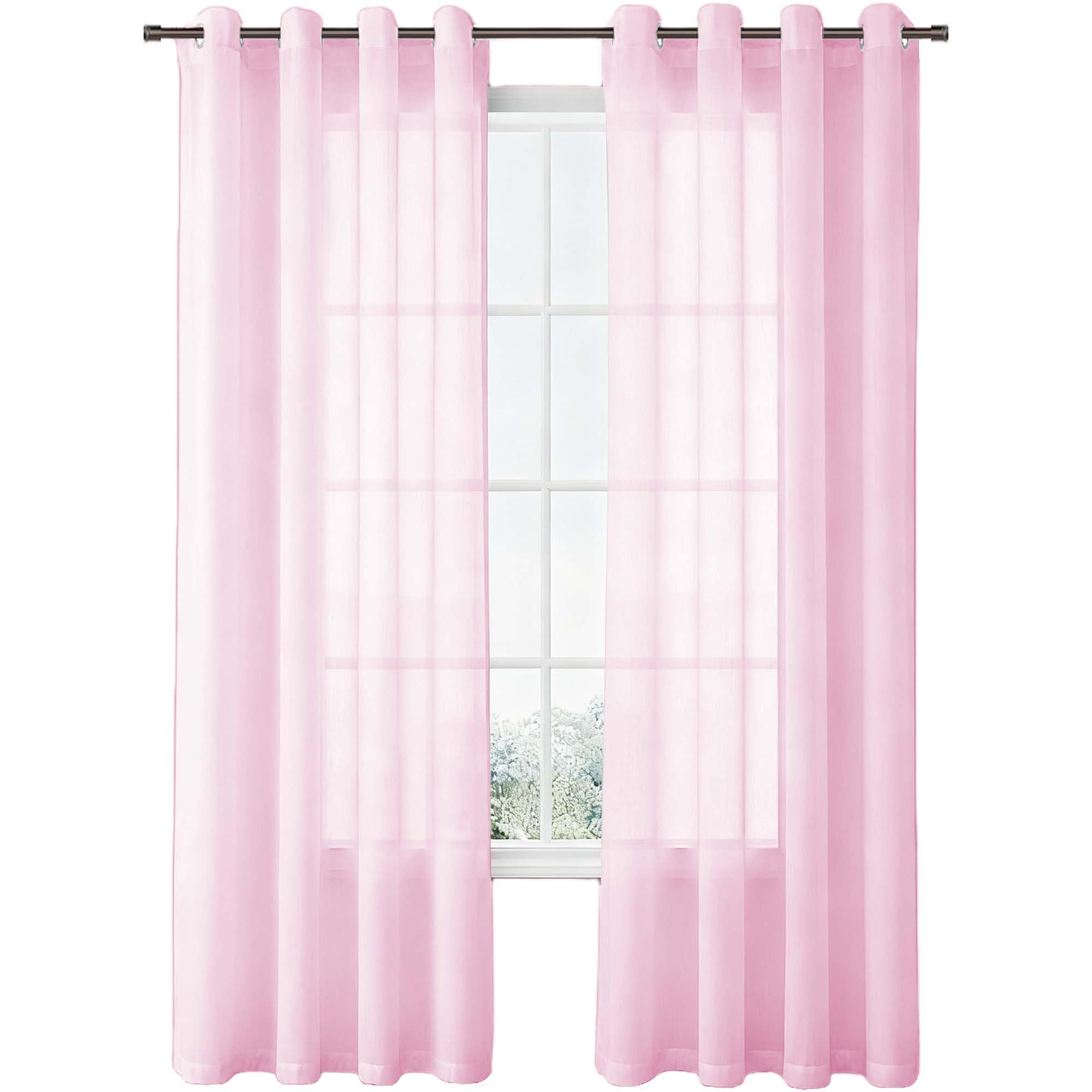 Voilage oeuillet 180x170 cm rose transparent lumineux rideaux intérieurs décoration