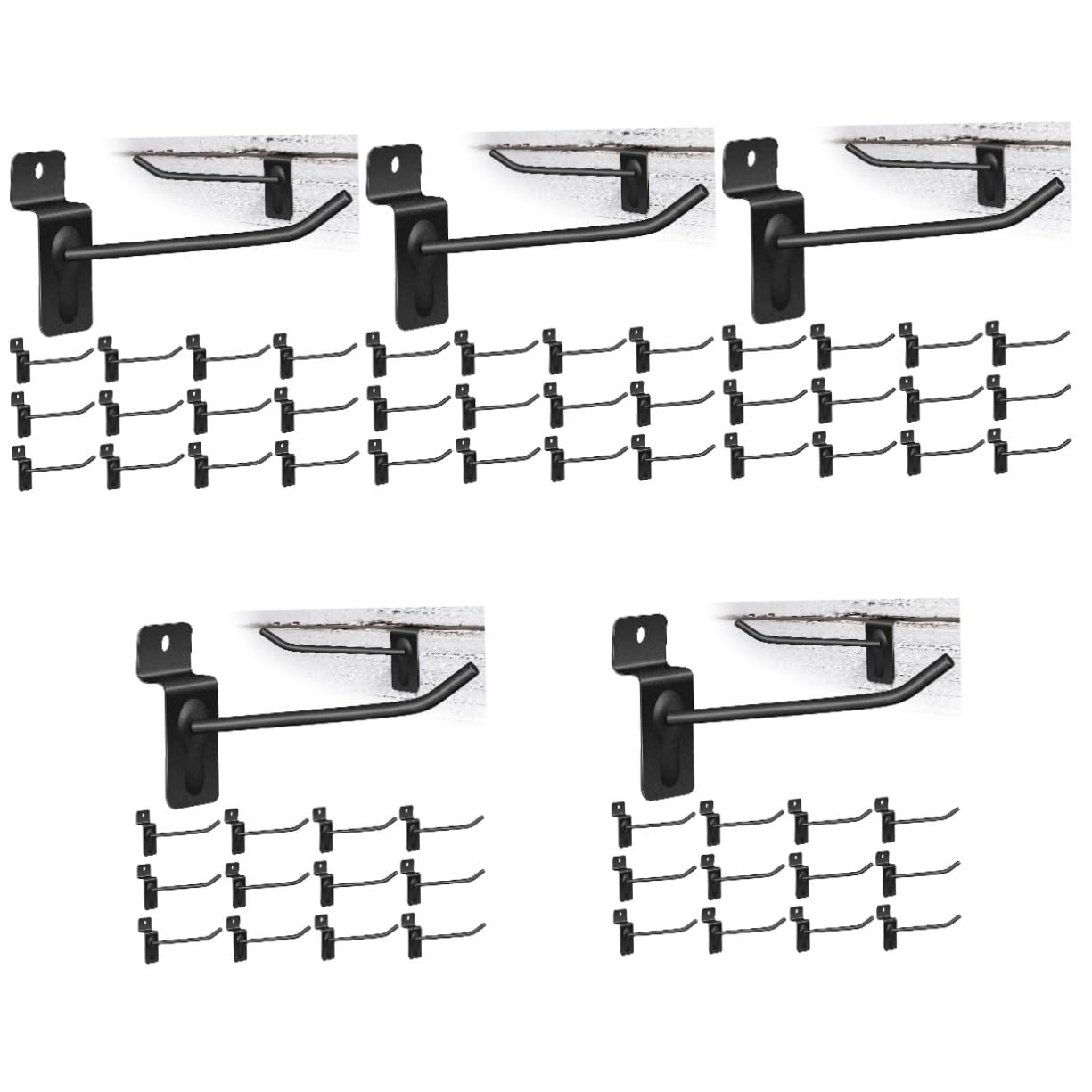 100pezzi Ganci Dogati Resistente Da Ganci Per Pannelli Supporti Da Muro Per Negozio e Garage Facile Installazione e Design Moderno