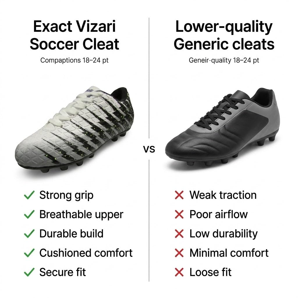 VIZARI Buty piłkarskie dla dzieci UK Bolt JR FG Outdoor Firm Ground | dla chłopców i dziewcząt